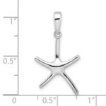 De-Ani Sterling Silver Rhodium-Plated Polished Starfish Pendant - Image 4