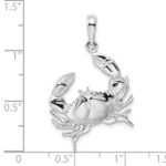 De-Ani Sterling Silver Rhodium-Plated Polished Stone Crab Pendant - Image 4
