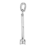 De-Ani Sterling Silver Rhodium-Plated Polished 3D Moveable Danforth Anchor Pendant - Image 2