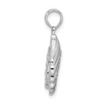 De-Ani Sterling Silver Rhodium-Plated Polished and Textured Shell with Starfish Pendant - Image 2