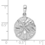 De-Ani Sterling Silver Rhodium-Plated Polished and Textured Sand Dollar Pendant - Image 4