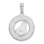 De-Ani Sterling Silver Rhodium-Plated Polished Barbados with Map Circle Pendant - Image 3