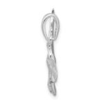 De-Ani Sterling Silver Rhodium-Plated Polished Egret Bird Pendant - Image 2