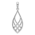 De-Ani Sterling Silver Rhodium-Plated Polished Teardrop Celtic Knot Pendant - Image 3