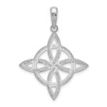 De-Ani Sterling Silver Rhodium-Plated Polished Celtic Eternity Knot Pendant - Image 3