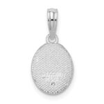 De-Ani Sterling Silver Rhodium-plated Polished and Textured Fleur de Lis Small Oval Pendant - Image 3