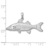 De-Ani Sterling Silver Rhodium-Plated Polished 3D Snook Fish Pendant - Image 4