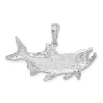 De-Ani Sterling Silver Rhodium-Plated Polished Tarpon Fish Pendant - Image 3