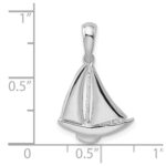 De-Ani Sterling Silver Rhodium-Plated Polished Sailboat Pendant - Image 5
