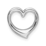 De-Ani Sterling Silver Rhodium-plated Polished Heart Slide