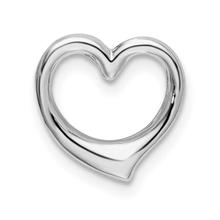 De-Ani Sterling Silver Rhodium-plated Polished Heart Slide