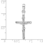 De-Ani Sterling Silver Rhodium-Plated Polished Crucifix Cross Pendant - Image 3