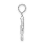 De-Ani Sterling Silver Rhodium-plated Polished 3D Pelican Pendant - Image 2