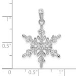 De-Ani Sterling Silver Rhodium-Plated Polished Snowflake Pendant - Image 3
