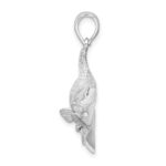 De-Ani Sterling Silver Rhodium-Plated Polished Red Fish Pendant - Image 2