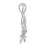De-Ani Sterling Silver Rhodium-Plated Tarpon Fish with Open Mouth Pendant - Image 2