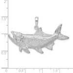 De-Ani Sterling Silver Rhodium-Plated Tarpon Fish with Open Mouth Pendant - Image 3