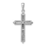 De-Ani Sterling Silver Rhodium-plated Passion Cross with Frame Pendant - Image 4