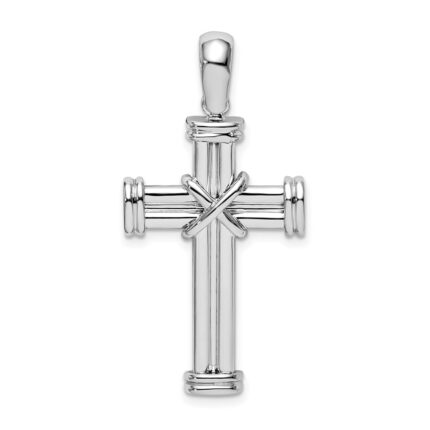 De-Ani Sterling Silver with Endcaps and X-Center Latin Cross Pendant