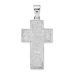 De-Ani Sterling Silver Rhodium-Plated Rope Edge Latin Cross Pendant - Image 4