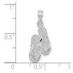 De-Ani Sterling Silver Rhodium-Plated Antigua W.I. 3D Flip Flops Pendant - Image 4