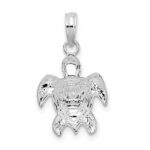 De-Ani Sterling Silver Rhodium-Plated Polished Sea Turtle Pendant - Image 4