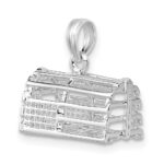 De-Ani Sterling Silver Rhodium-Plated Polished 3D Empty Lobster Trap Pendant - Image 5