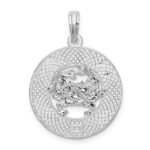 De-Ani Sterling Silver Rhodium-Plated Jamaica Round Circle with Crab Pendant - Image 4