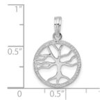 De-Ani Sterling Silver Rhodium-plated Polished Cut-Out Tree of Life Pendant - Image 3