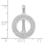 De-Ani Sterling Silver Rhodium-Plated Mystic Connecticut Circle with Lighthouse Pendant - Image 3