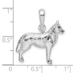 De-Ani Sterling Silver Rhodium-Plated Textured 3D Siberian Husky Pendant - Image 3