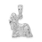 De-Ani Sterling Silver Rhodium-Plated Textured 3D Shih Tzu Dog Pendant - Image 4