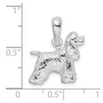 De-Ani Sterling Silver Rhodium-Plated Textured 3D Cocker Spaniel Pendant - Image 3