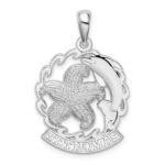 De-Ani Sterling Silver Rhodium-Plated St. Thomas Starfish and Dolphin Pendant