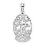 De-Ani Sterling Silver Rhodium-Plated St. Thomas Dolphin Sunset Pendant