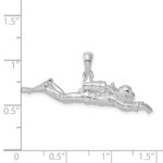 De-Ani Sterling Silver Rhodium-Plated Polished 3D Male Scuba Diver Pendant - Image 3