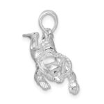 De-Ani Sterling Silver Rhodium-Plated Polished 3D Female Scuba Diver Pendant - Image 2
