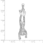 De-Ani Sterling Silver Rhodium-Plated Polished 3D Female Scuba Diver Pendant - Image 3