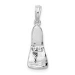 De-Ani Sterling Silver Rhodium-plated Polished 3D Scuba Flipper Pendant - Image 4