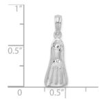 De-Ani Sterling Silver Rhodium-plated Polished 3D Scuba Flipper Pendant - Image 3