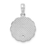 De-Ani Sterling Silver Rhodium-Plated Scalloped Holy Communion Pendant - Image 4