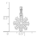 De-Ani Sterling Silver Rhodium-plated Polished Cut-Out Snowflake Pendant - Image 4