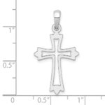 De-Ani Sterling Silver Rhodium-Plated Pointed Ends Cut-Out Cross Pendant - Image 3