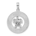 De-Ani Sterling Silver Rhodium-Plated Pentwater Michigan Circle with Turtle Pendant - Image 4