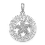 De-Ani Sterling Silver Rhodium-Plated Port Aransas Circle with Starfish Pendant