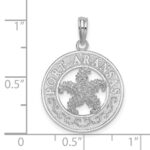 De-Ani Sterling Silver Rhodium-Plated Port Aransas Circle with Starfish Pendant - Image 3