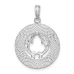 De-Ani Sterling Silver Rhodium-Plated Port Aransas Circle with Dolphins Pendant - Image 4