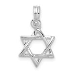 De-Ani Sterling Silver Rhodium-plated Polished 3D Cut-Out Star of David Pendant