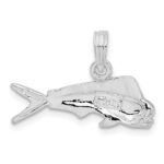 De-Ani Sterling Silver Rhodium-Plated Polished Mahi-Mahi Fish Pendant - Image 4