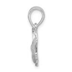 De-Ani Sterling Silver Rhodium-Plated Polished Yellowfin Tuna Fish Pendant - Image 2